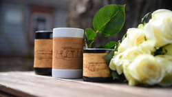 Кружка малая фарфоровая без ручки c берестой и с цитатами Чехова. Chekhov forever.