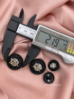 Пуговицы Ди. черные серебро