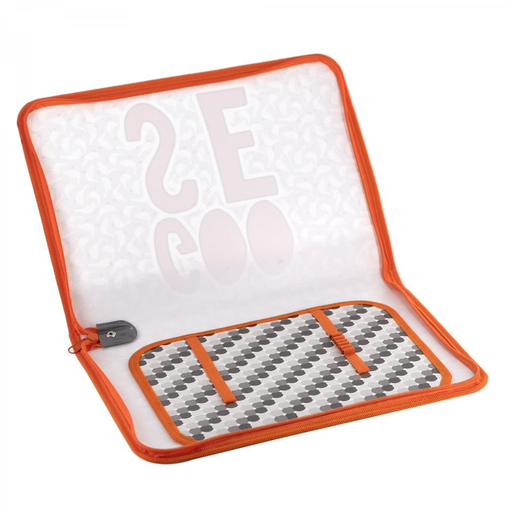 Папка 1 отделение, А4 325х230х25 мм, Пчелка, пластик, молния вокруг, "Goose"