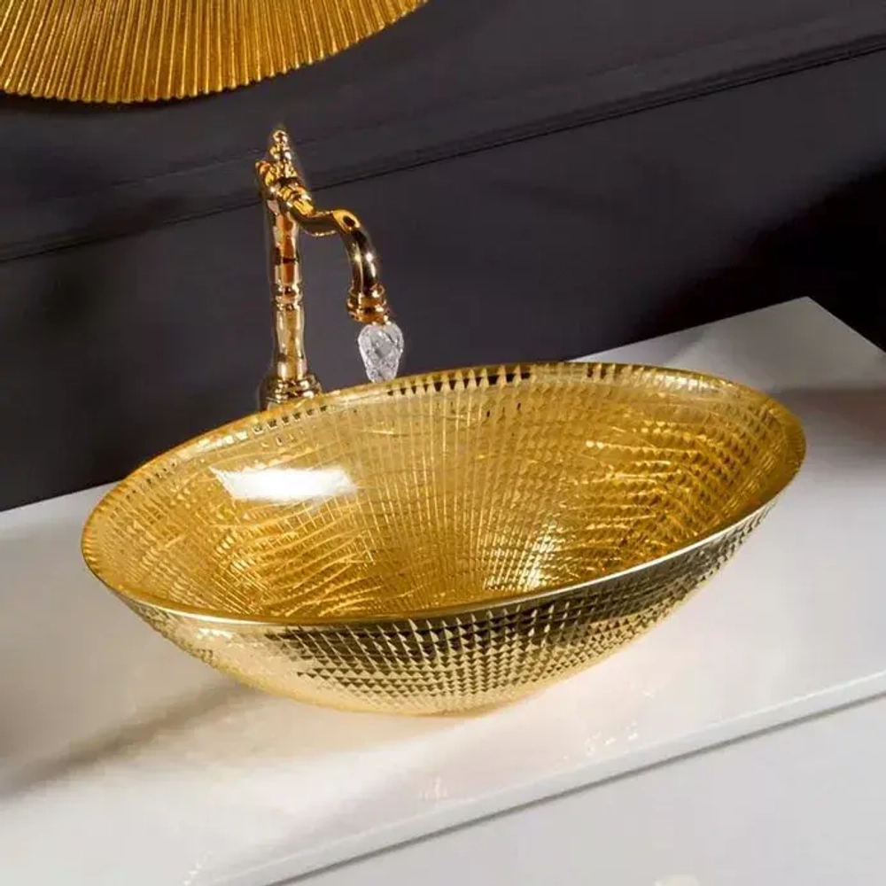 Раковина 50 Armadi Art хрустальная 814 Золото