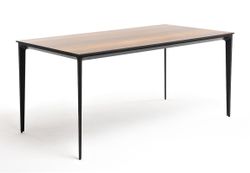 "Малага" обеденный стол из HPL 160х80см, цвет "дуб", каркас черный