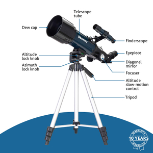 Телескоп Levenhuk Discovery Sky Trip ST70 с книгой Космос. Непустая пустота и держателем для смартфона
