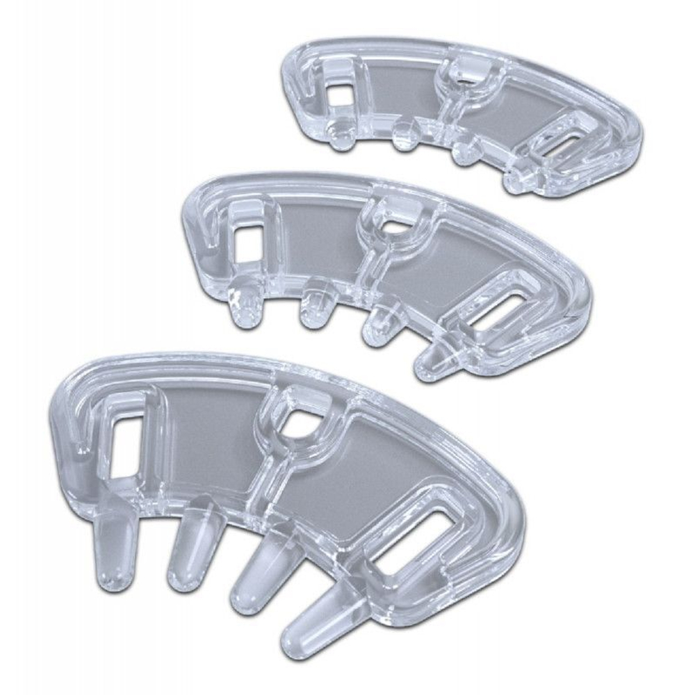 Набор из 3 проставок с шипами для поясов верности Pubic Enemy от MyStim (Цвет: прозрачный)