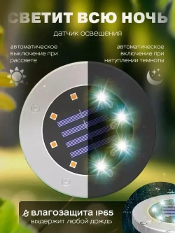 Светильник уличный на солнечной батарее Комплект 4 штуки