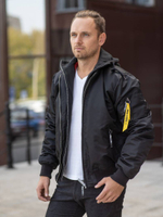 Куртка бомбер с капюшоном М65 MA-1 HOOD Black