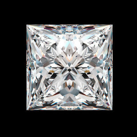 Бриллиант Природный в огранке Принцесса, 65 граней 0,10 , цвет-2, чистота-6, идеальный класс огранки А