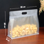 Пакет 30х35х8 см упаковочный матовый с ручками, прямоугольным дном и ZIP-LOCK застежкой