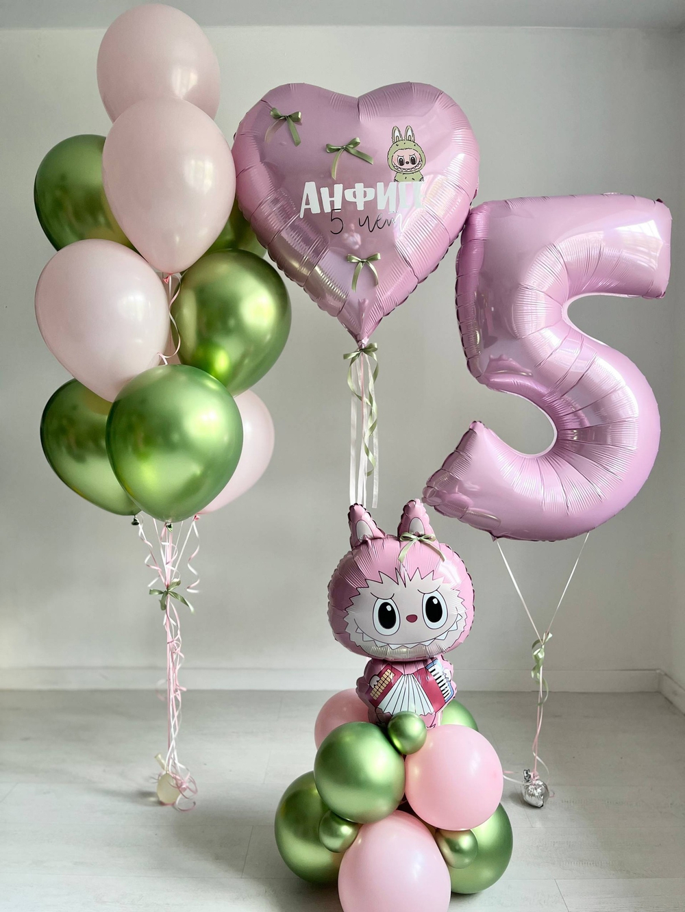 Воздушные шары Лабубу розовая №3446