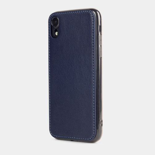 Чехол-накладка для iPhone XR из натуральной кожи теленка, цвета индиго