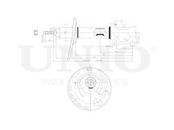 Амортизатор газовый передней подвески правый UNIO SAB-10315