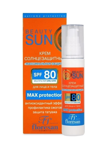 Floresan Солнцезащитный крем максимальная защита SPF 80, 75мл
