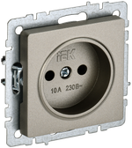 BRITE Розетка 1-местная без заземления без защитных шторок 10А РС10-1-0-БрШ шампань IEK