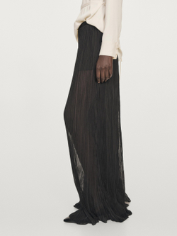 Massimo Dutti Широкие брюки со складками, черный