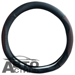 Оплетка на руль круглая Coolpart MAXIMAL (38*38) НАТУР КОЖА черный/шоколад FX09-BLCH