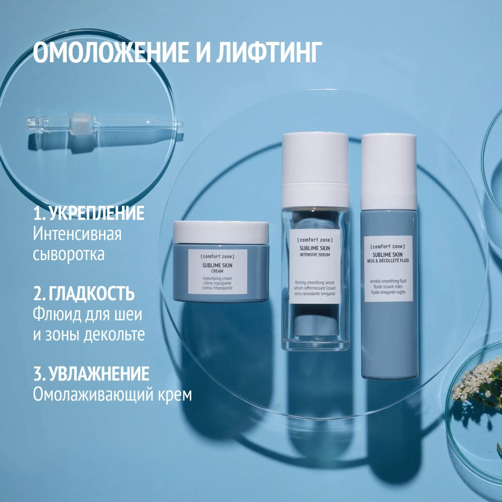 COMFORT ZONE SUBLIME NECK & DECOLLETE FLUID Омолаживающий лифтинг флюид для шеи и декольте