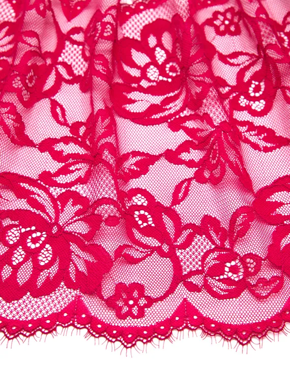 03-203 Кружево эластичные реснички 22 см, красный (ягодный)