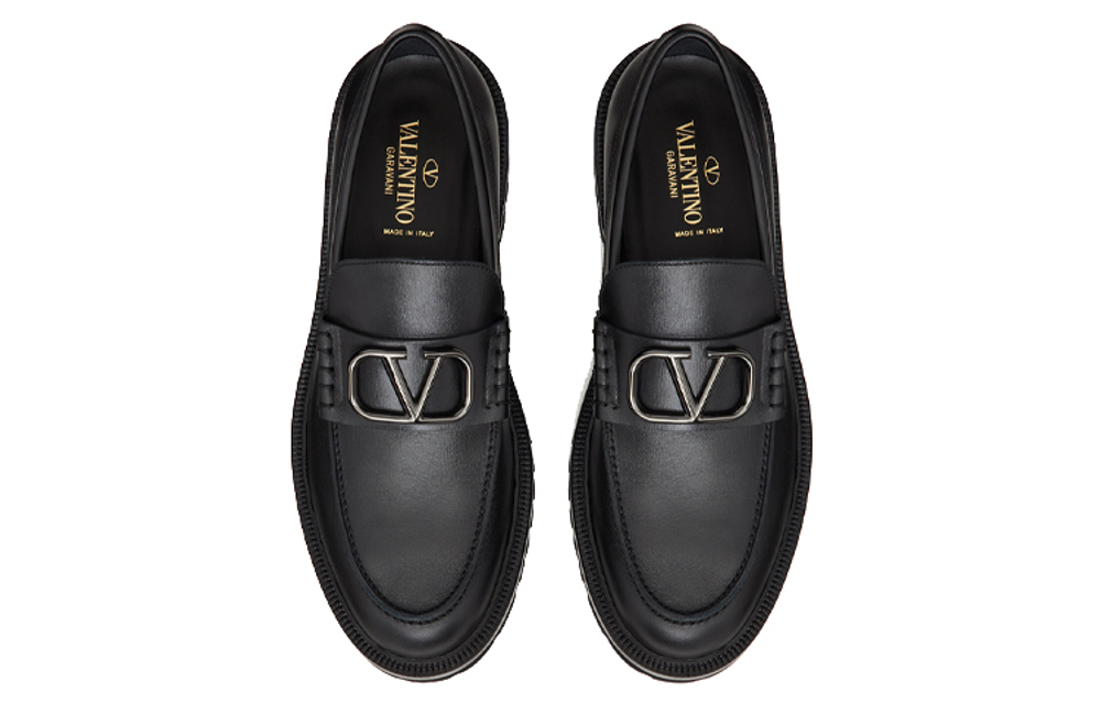 Valentino VLogo Plaque Slip On Loafers