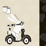 Блокнот 150х150мм, гребень, Апплика, мелованный картон, 40 л. клетка + 40 л. без линовки, "Зайка-путешественник "