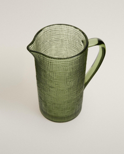 Zara Home кувшин из стекла, цвет зелёный, 20 см