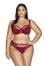 Рубиново-красный бюстгальтер Novato с вышивкой на чашках (Размер: 90C) (Цвет: красный)