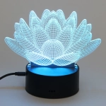 Светильник ночник «3D-Лотос» на пластиковой подставке, с включателем USB