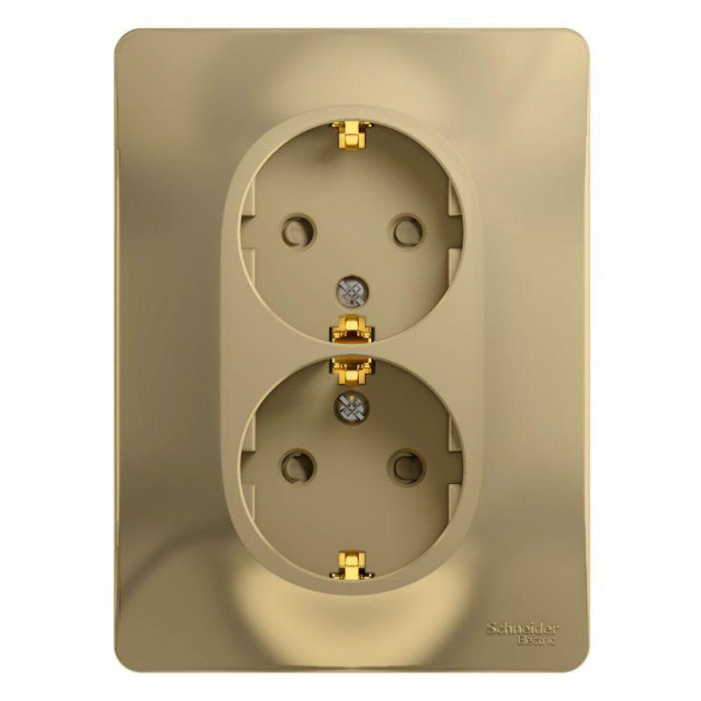 Розетка 2-м СП Glossa 16А IP20 с заземл. защ. шторки в сборе титан SE GSL000426 Розетка 2-м СП Glossa 16А IP20 с заземл. защ. шторки в сборе титан SE GSL000426