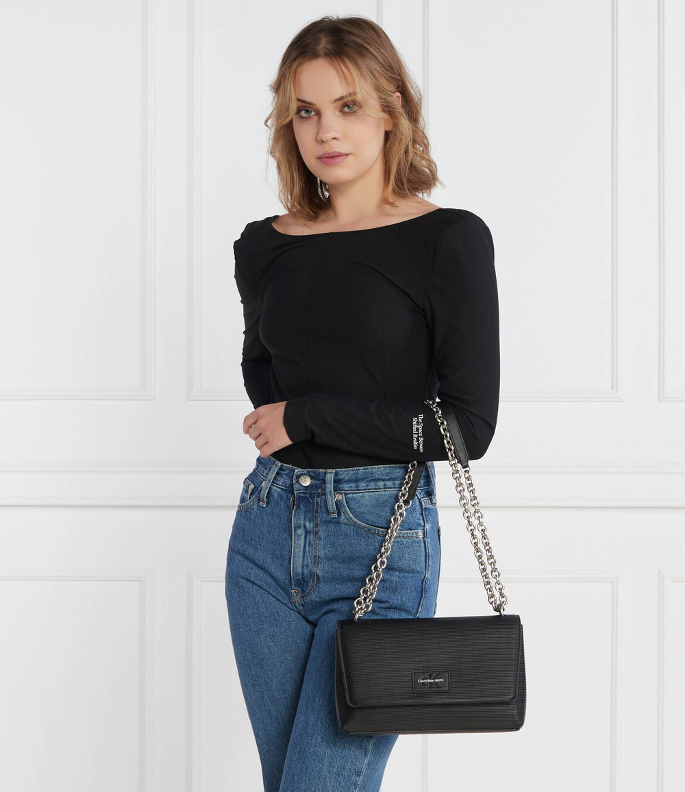 Сумка-мессенджер SCULPTED EW FLAP CONV25 CHAIN CALVIN KLEIN JEANS - черный(K60K611186)