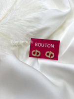 Серьги Ди. золотистые со стразами