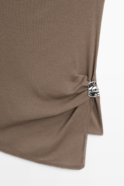 Massimo Dutti Топ из 100% хлопка, кротово-коричневый