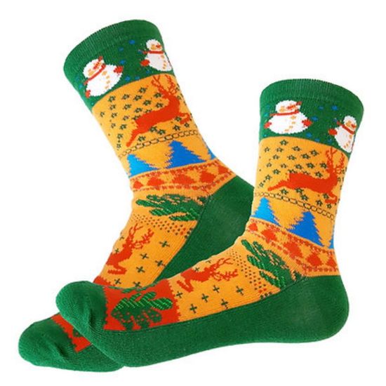 Носки "Проскакал по городу олень", р-р 36-40 (оранжевый/зеленый)