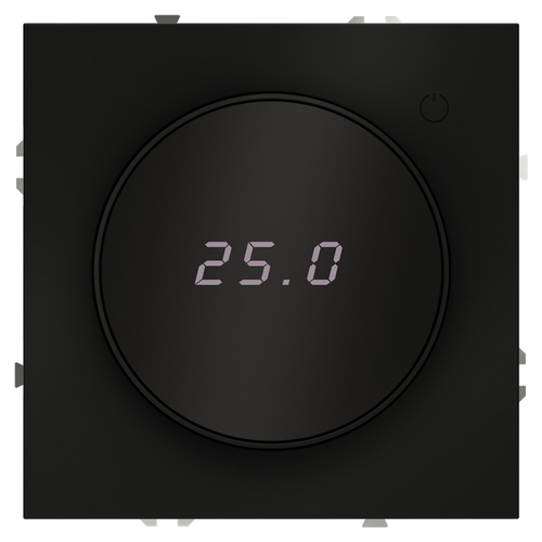 Терморегулятор электронный VOLTUM S70 с индикацией и датчиком, для теплого пола, (черный матовый)