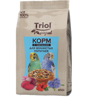 Триол Original Корм для волнистых попугаев с овощами, 450гр.