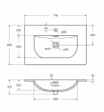 Тумба с раковиной BelBagno MARINO-CER-N-700-2C-SO-BL-P Bianco Lucido
