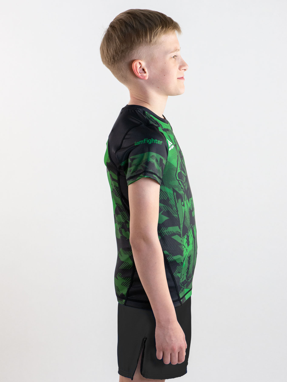 Рашгард кор. рукав I am Fighter Hulk детский (зеленый)