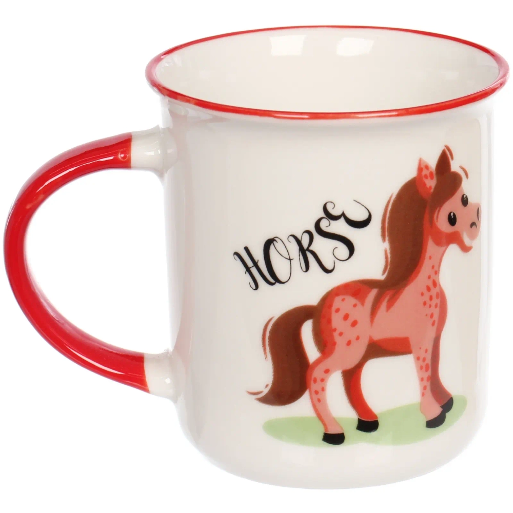 Кружка керамическая 300мл «Игривые кони», микс рисунков