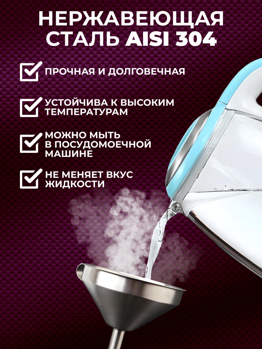 Воронка кухонная из нержавеющей стали 15 см, с нейлоновым фильтром