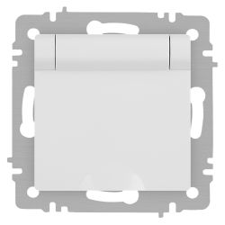 Розетка Intro Accent 6-203-01М 2P+E Schuko с крышкой 16А-250В IP20 СУ AL/CU белый матовый | Intro