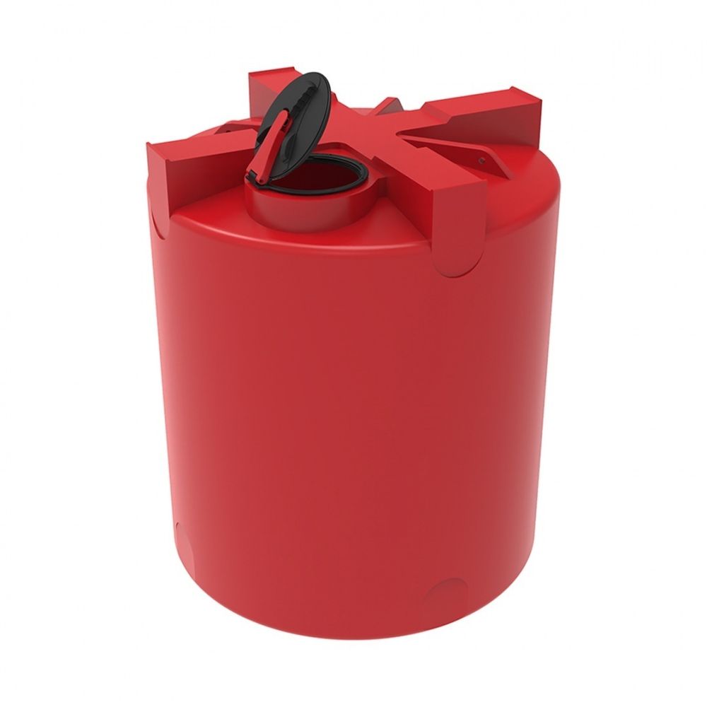 Емкость КАС 5000 T с откидной крышкой красный ЭкоПром T 1.5 5000 л. вертикальная цилиндрическая (1825x1825x2145см;135кг;Красный) - арт.557644