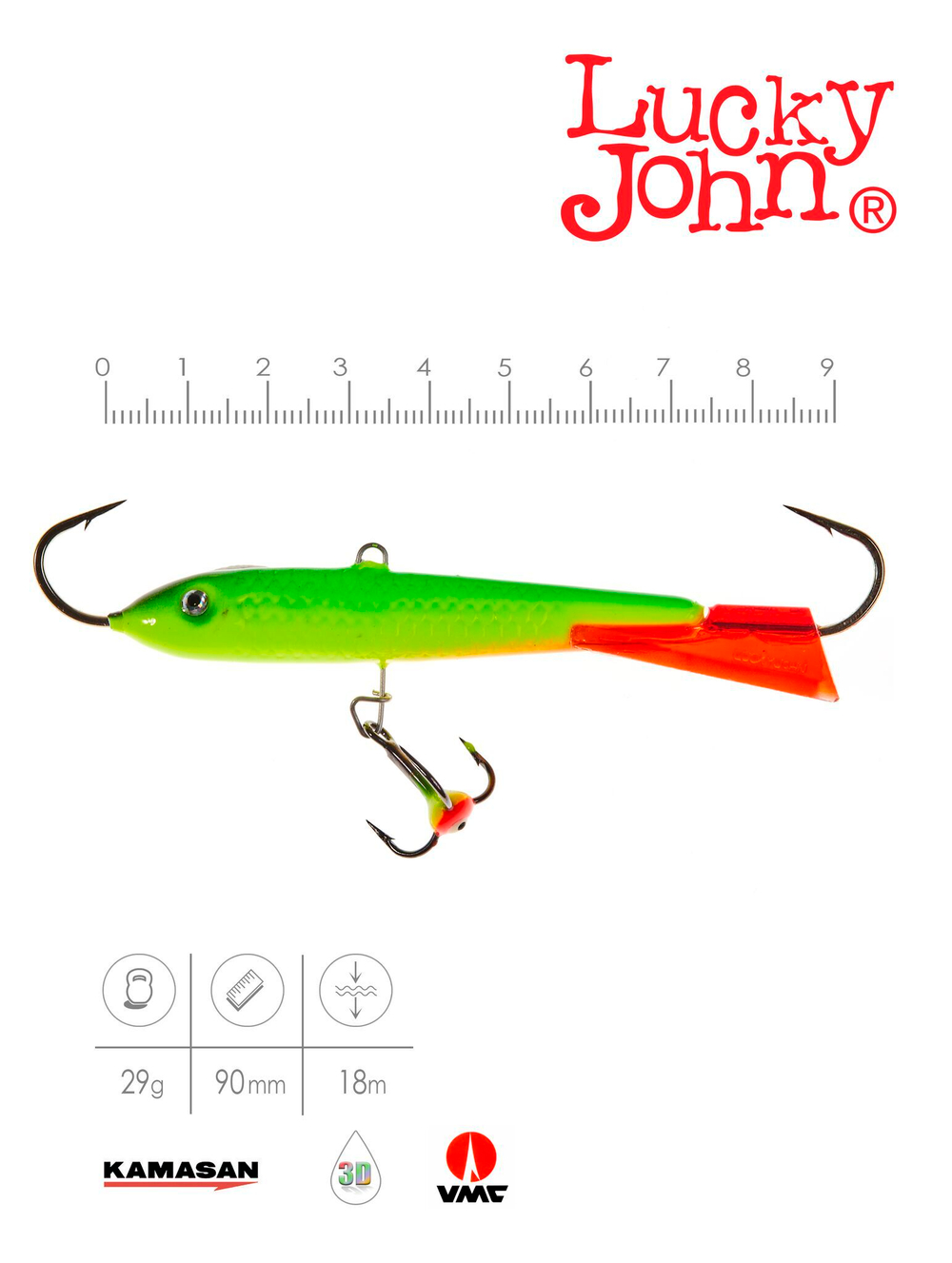 Балансир LUCKY JOHN Classic №9 (+тройник), цвет 26RT, арт. 81901-26RT