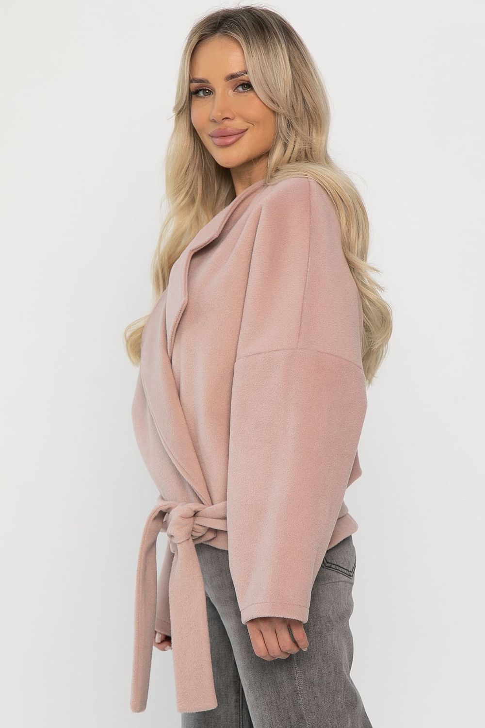 Пальто укороченное Хайт (пудра) Б14315-7М LT Collection