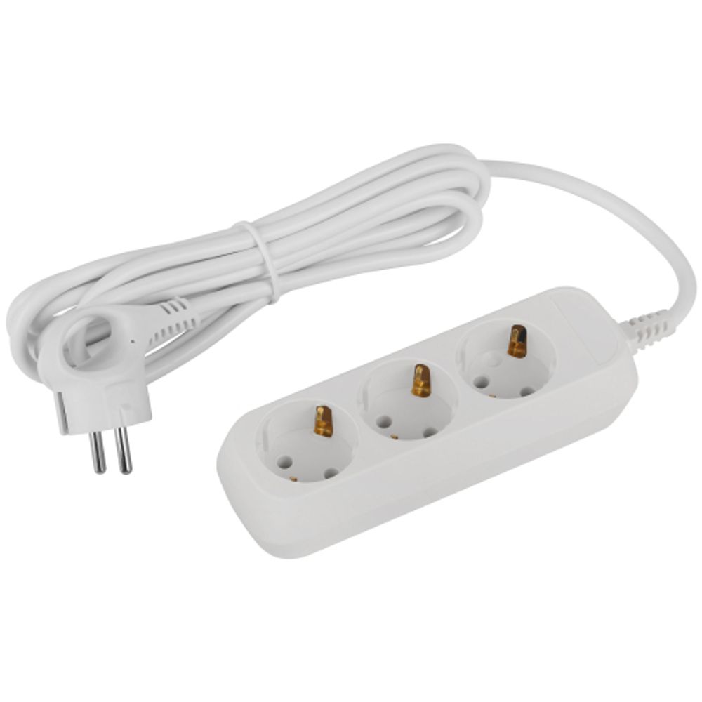 Удлинитель электрический ЭРА UDL-16-330-E Greenline 3 розетки с заземлением 3м ПВС 3x1мм2 | Бытовые удлинители