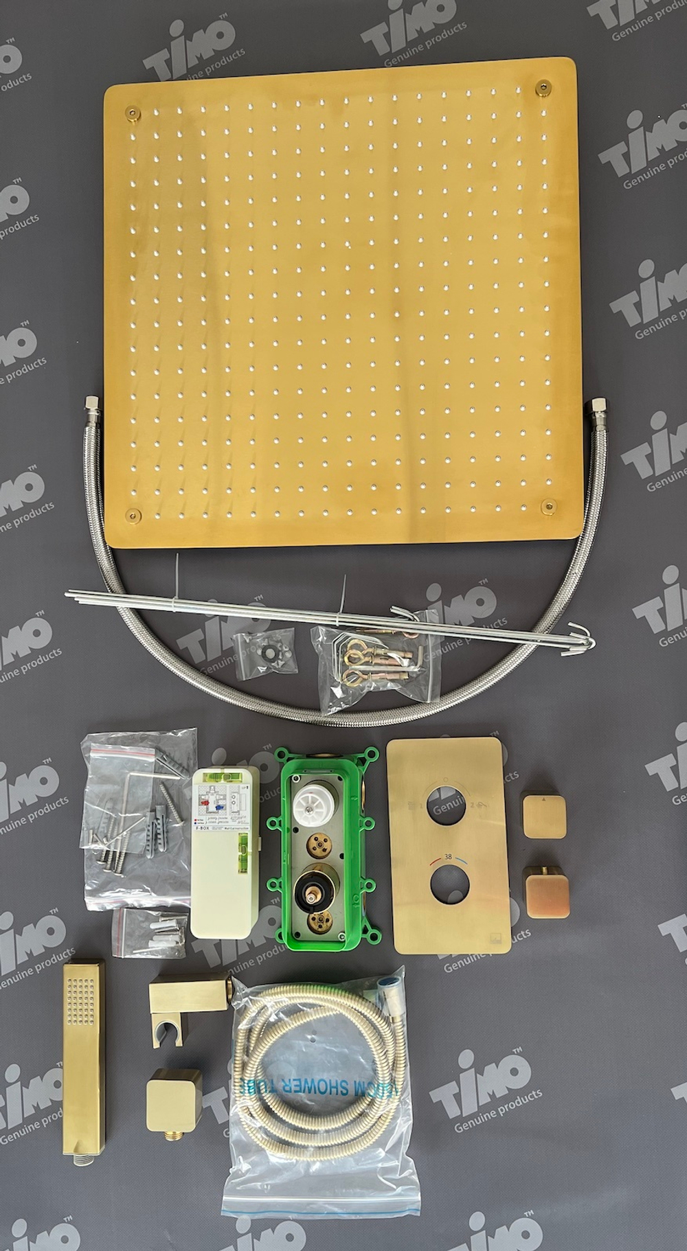 Душевая система встроенная с термостатом Timo Petruma (SX-5029/17SM) золото матовое