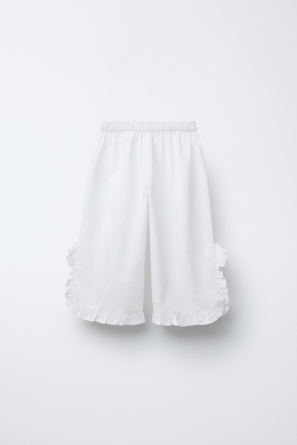 ZARA БРЮКИ С ПРЯМЫМИ ШТАНИНАМИ И ЦВЕТОЧНЫМ ПРИНТОМ, ЭКРЮ