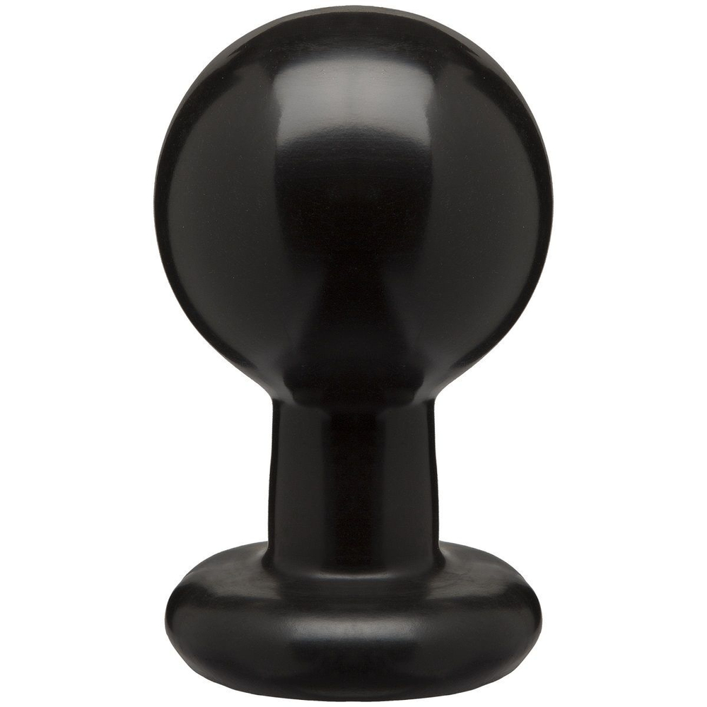 Круглая черная анальная пробка Classic Round Butt Plugs Large - 12,1 см.