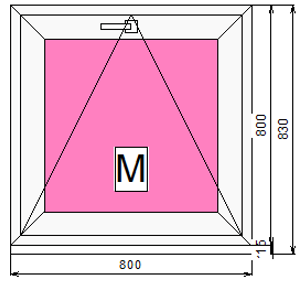 Пластиковое окно 800 х 800 фрамуга ТермА Эко + Москитная сетка