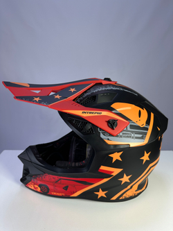 Мотошлем UFO HELMET INTREPID Black/Red/Orange