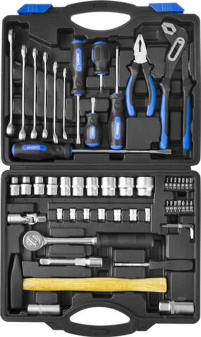 СИБИН 56 предм., (1/2″+1/4″), универсальный набор инструмента (27765-H56)