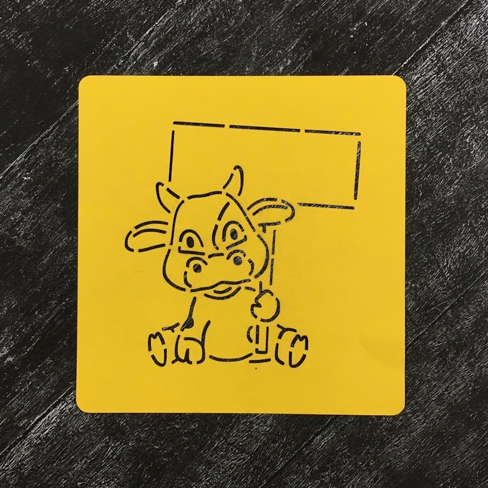 Бык №50 с табличкой