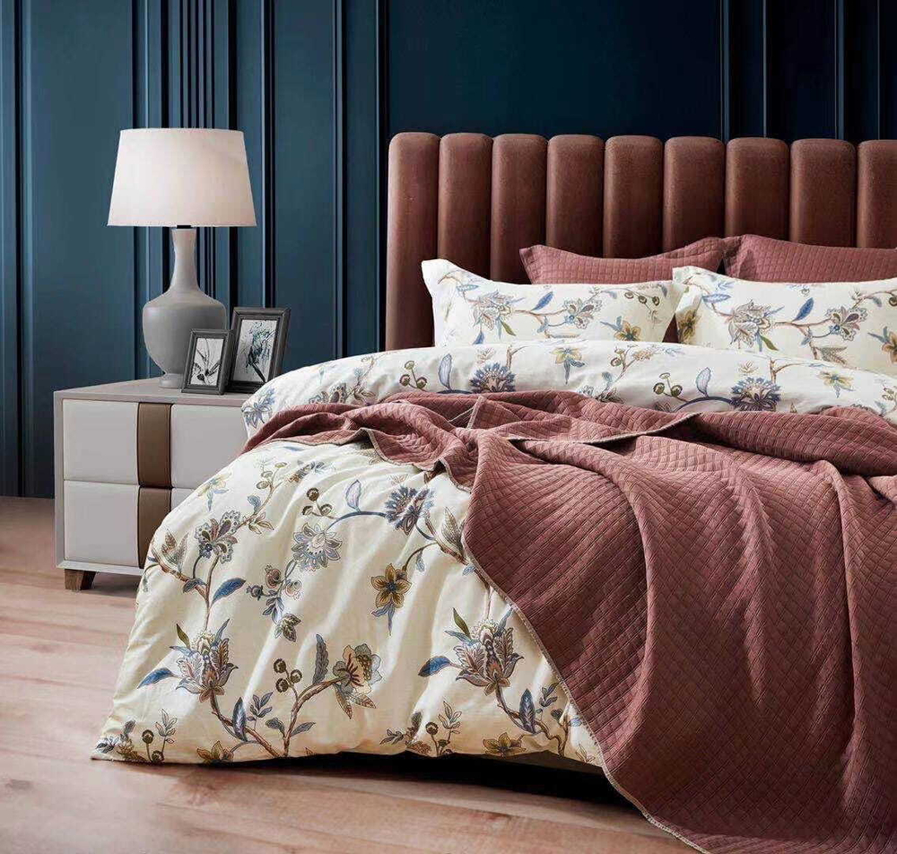 Постельное белье 1.5 спальное с покрывалом Arya home Simple Living Susanne