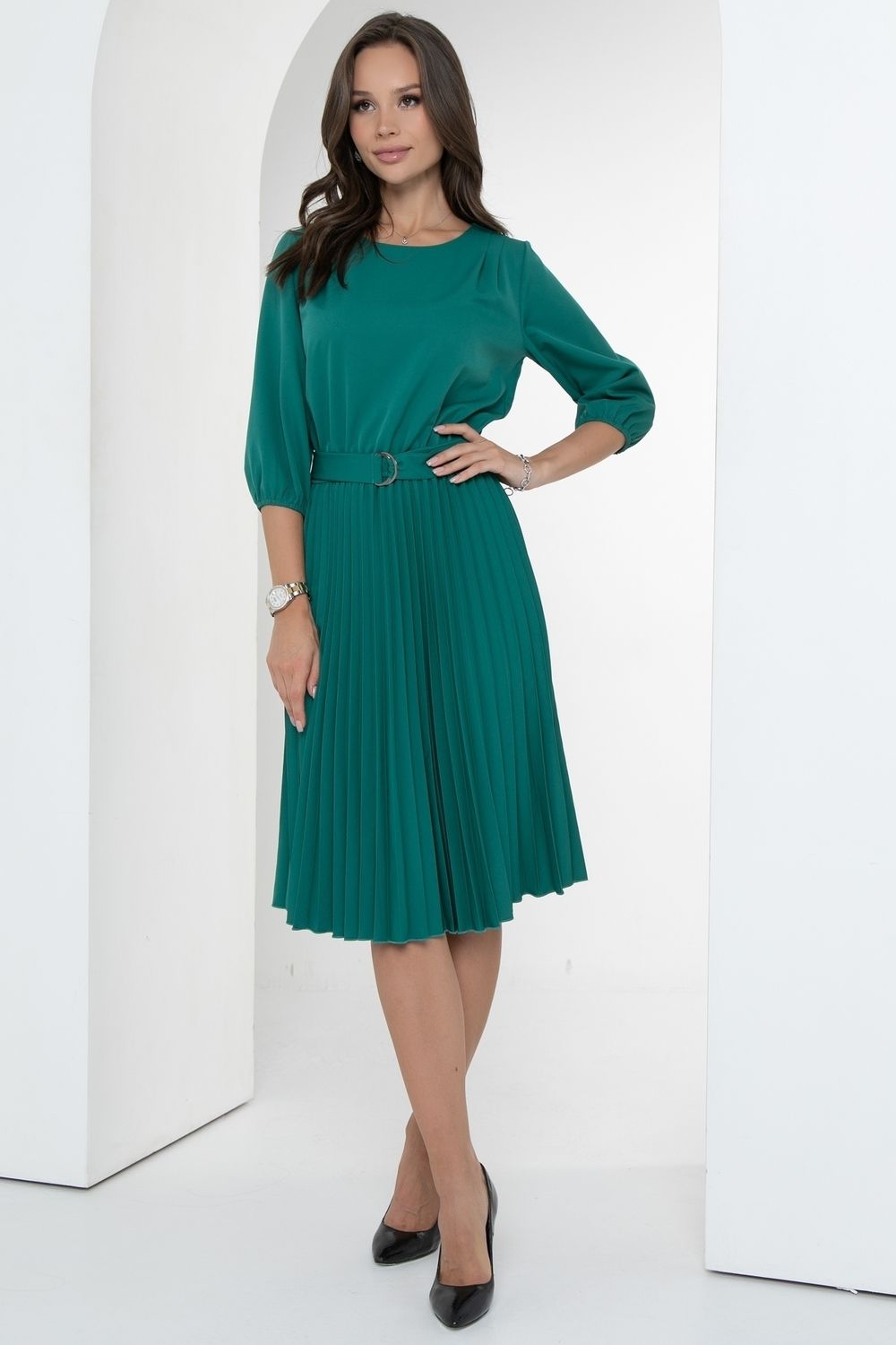 Платье Идеальный силуэт (гофре, верде) Diolche (Акция)
